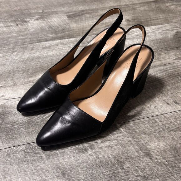 Naturalizer Womens Hannie Leather N5 Contour Heel Pump Slingback Black Sz 8.5 - Picture 2 of 7